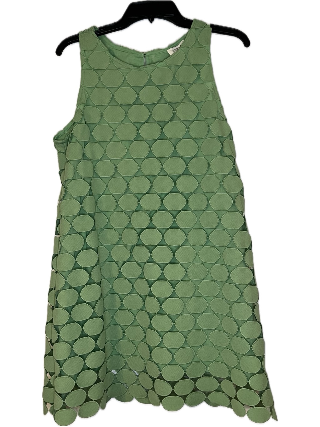 Umgee Green Sleeveless Dress With Circular Overlay